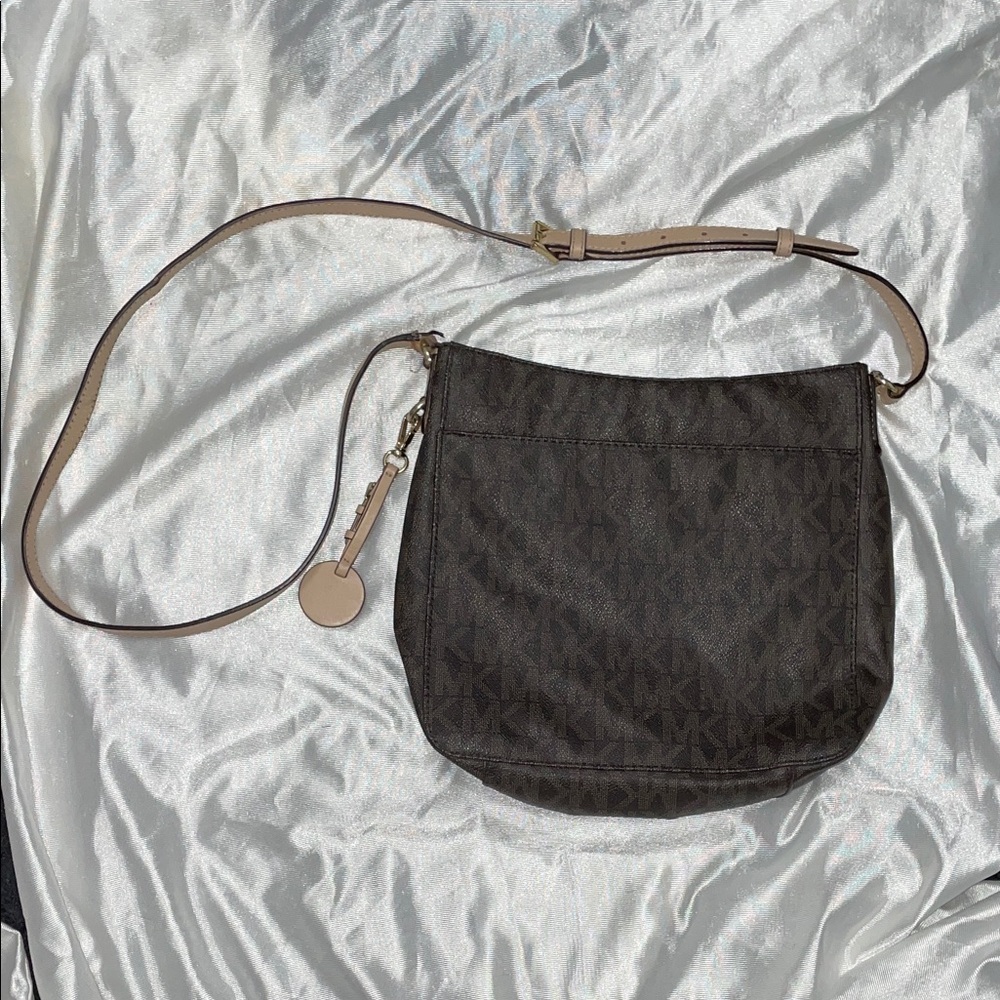 Michael Kors Brown Monogram Crossbody with Gold Hardware - Picture 3 of 11